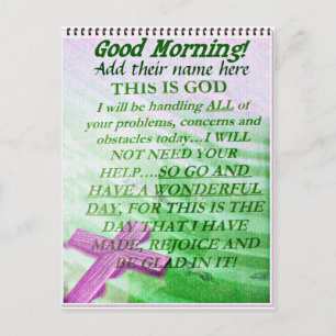 Guten Morgen, ihren Namen hinzufügen_ Postkarte