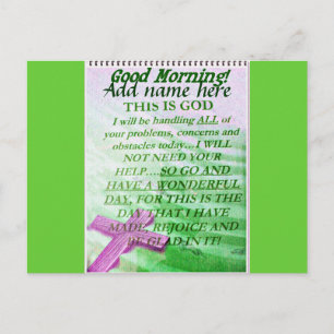 Guten Morgen, ihren Namen hinzufügen_ Postkarte