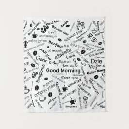 Guten Morgen in allen Sprachen des Wortes Wandteppich