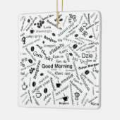 Guten Morgen in allen Sprachen Keramikornament (Links)