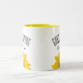 Guten Morgen Individuelle Name Sonnenblume Zweifarbige Tasse (Mittel)