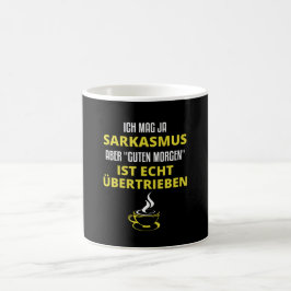 Guten Morgen ist es übers Sprichwort Kaffeetasse