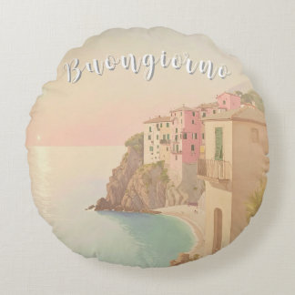 Guten Morgen Italienische Riviera Rundes Kissen