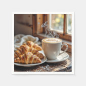 Guten Morgen Kaffee mit Croissants Serviette (Vorderseite)