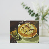 Guten Morgen Kaffee Postkarte (Stehend Vorderseite)