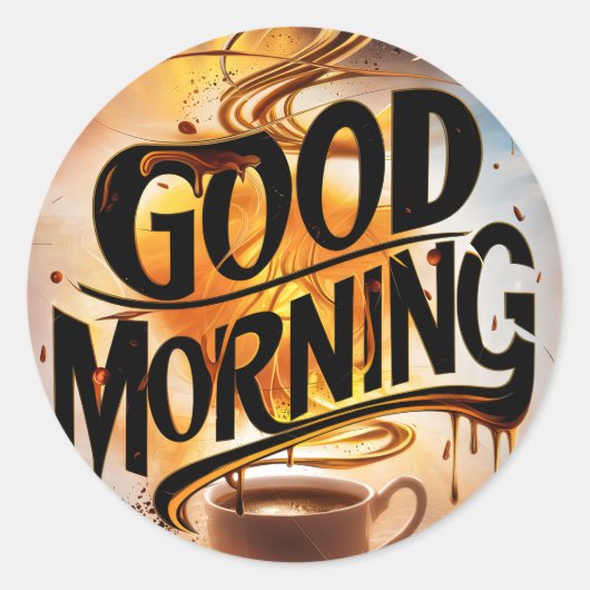 Guten Morgen Kaffee und Breads #3 Runder Aufkleber (Vorderseite)