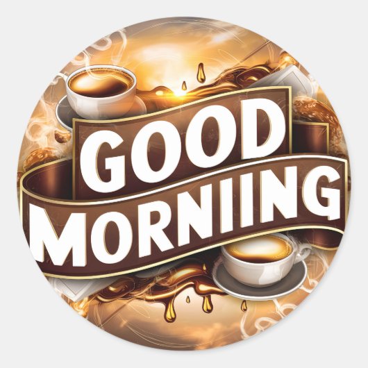 Guten Morgen Kaffee und Breads #4 Runder Aufkleber (Vorderseite)