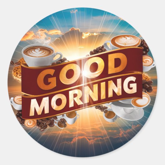 Guten Morgen Kaffee und Breads #5 Runder Aufkleber (Vorderseite)
