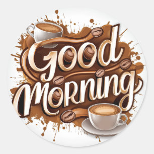 Guten Morgen Kaffee und Breads #7 Runder Aufkleber