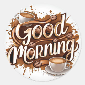Guten Morgen Kaffee und Breads #7 Runder Aufkleber