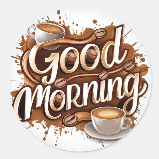 Guten Morgen Kaffee und Breads #7 Runder Aufkleber (Vorderseite)