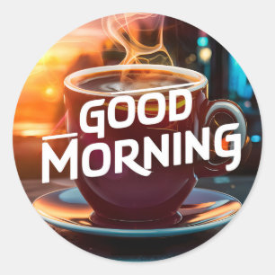 Guten Morgen Kaffee und Breads #8 Runder Aufkleber