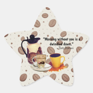 Guten Morgen Kaffeeaufkleber Stern-Aufkleber
