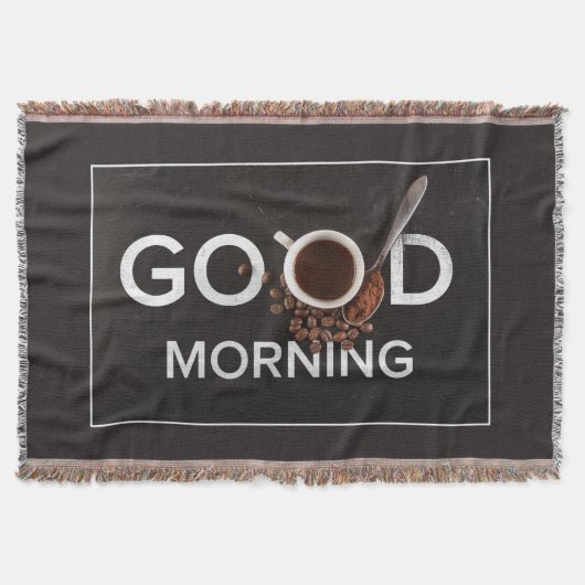 Guten Morgen Kaffeewurfdecke Decke (Vorderseite)