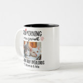 Guten Morgen Katze menschlicher Servant Custom Fun Zweifarbige Tasse (Vorderseite Links)