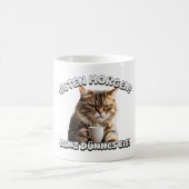 Guten Morgen Katze schlecht gelaunt Morgenmuffel Kaffeetasse (Mittel)