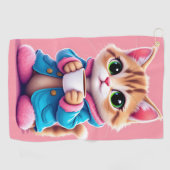 Guten Morgen, Kitten Golfhandtuch (Horizontal)