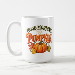 Guten Morgen Kürbis Wasserfarbe Herbst Kaffeetasse