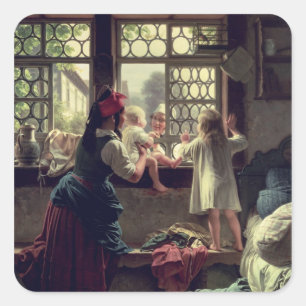 Guten Morgen, lieber Vater Quadratischer Aufkleber