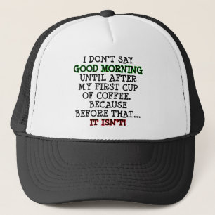 Guten Morgen Lustige Kaffeekappe Truckerhut Truckerkappe