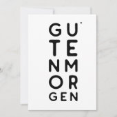 Guten Morgen - minimalistic typography card Karte (Vorderseite)