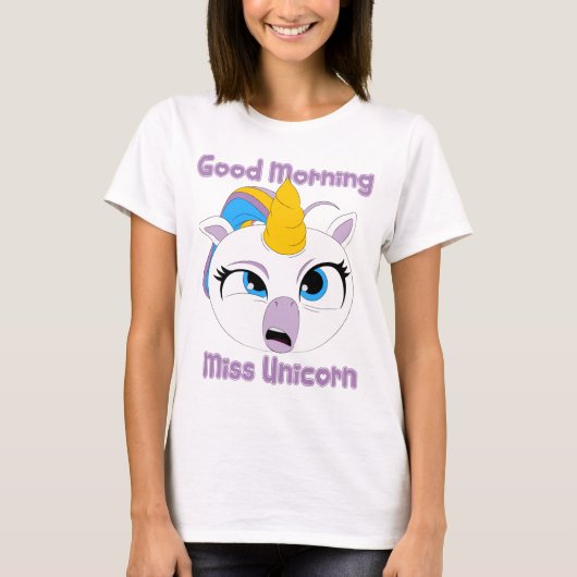 Guten Morgen Miss Unicorn | lustig müde Unicorn T-Shirt (Vorderseite)