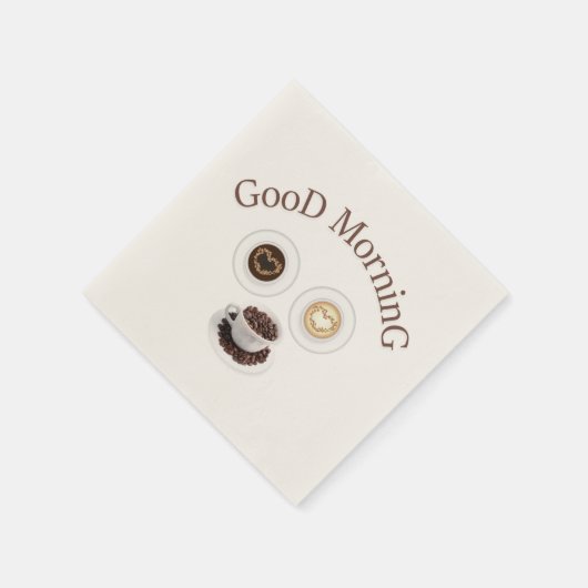 Guten Morgen mit Kaffee Serviette (Ecke)