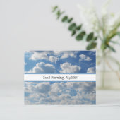 Guten Morgen Name Schöne Wolken Foto-Vorlage Postkarte (Stehend Vorderseite)