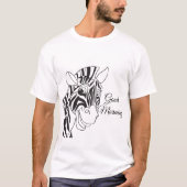 "Guten Morgen" Niedliche Zebra-Streifen T-Shirt (Vorderseite)
