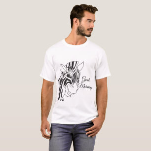 "Guten Morgen" Niedliche Zebra-Streifen T-Shirt
