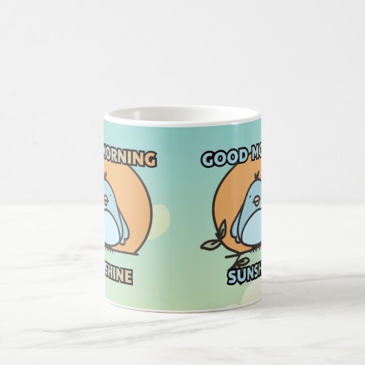 Guten Morgen niedlicher Vogel Cartoon Kaffeetasse (Mittel)