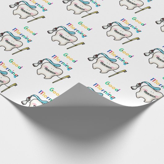 Guten Morgen (niedlicher Zahn) Geschenkpapier (Ecke)