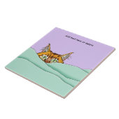 Guten Morgen Orange Cat Funny Fliese (Seite)
