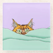 Guten Morgen Orange Cat Funny Glasuntersetzer (Vorderseite)