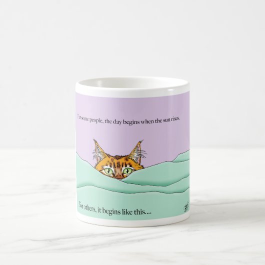 Guten Morgen Orange Cat Funny Kaffeetasse (Mittel)