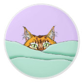 Guten Morgen Orange Cat Funny Keramikknauf (Vorderseite)