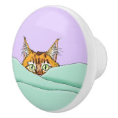 Guten Morgen Orange Cat Funny Keramikknauf (Rechts)