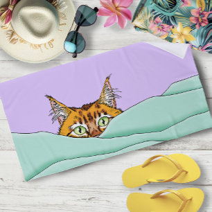 Guten Morgen Orange Cat Funny Strandtuch