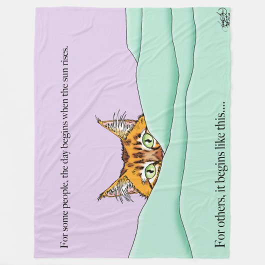 Guten Morgen Ornage Cat Funny Fleecedecke (Vorderseite)