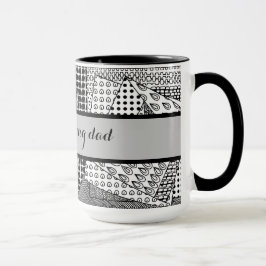Guten Morgen Papa Black Gray Ringer 15oz Tasse