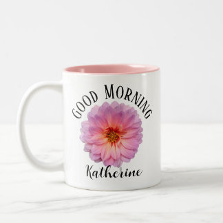 Guten Morgen Pinke Zinnia Benutzername Zweifarbige Tasse