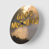 Guten Morgen Runde Wanduhr (Winkel)