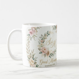 Guten Morgen S&M personalisierter Blumenkranz Bech Kaffeetasse