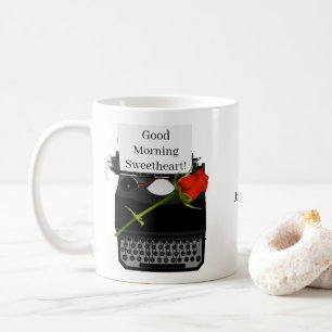 Guten Morgen Schatz Antike Schreibmaschine Kaffeetasse
