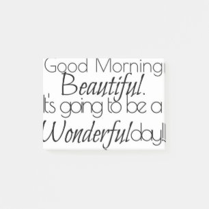 Guten Morgen schön. Wunderbarer Tag! Post-it Klebezettel