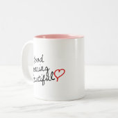 Guten Morgen schön! Zweifarbige Tasse (Vorderseite Links)