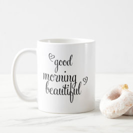 Guten Morgen Schöne Typografie mit Herzen Kaffeetasse