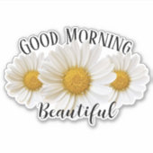 Guten Morgen schöne weiße Milchsorten Aufkleber (Vorderseite)