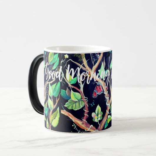 Guten Morgen Schönes - Wasserfarbe Natur Verwandlungstasse (Vorderseite Links)