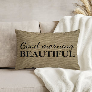 Guten Morgen Schönheit Leinenstruktur Throw Zierkissen